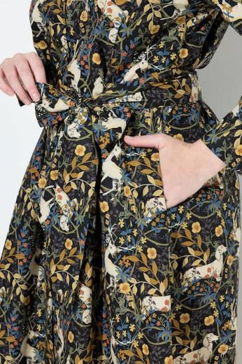 Plus size veliki brojevi Haljina dugih rukava na kopčanje za punije