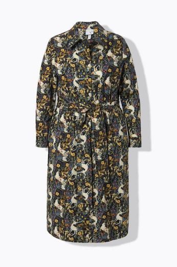 Plus size veliki brojevi Haljina dugih rukava na kopčanje za punije