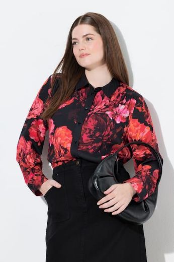 Plus size veliki brojevi Košulja dugih rukava cvjetnog printa za punije