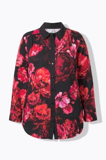 Plus size veliki brojevi Košulja dugih rukava cvjetnog printa za punije