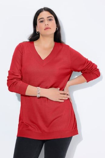 Plus size veliki brojevi Pulover s V ovratnikom za punije