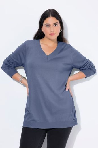 Plus size veliki brojevi Pulover s V ovratnikom za punije