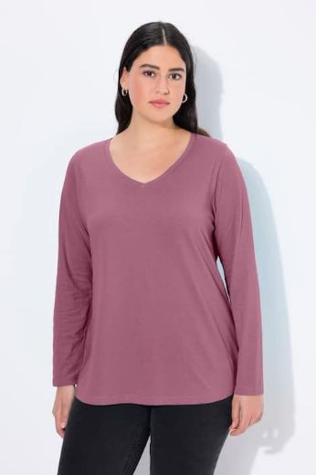 Plus size veliki brojevi Majica dugih rukava V ovratnika za punije