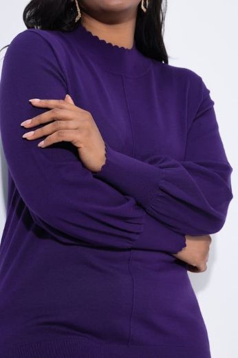 Plus size veliki brojevi Pulover s ukrasnim ovratnikom za punije