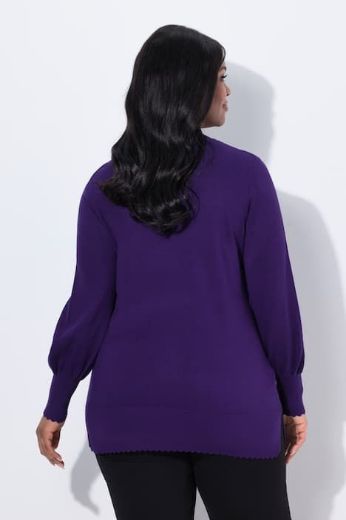 Plus size veliki brojevi Pulover s ukrasnim ovratnikom za punije