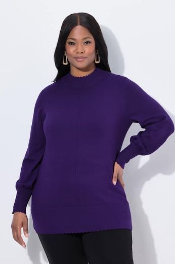 Plus size veliki brojevi Pulover s ukrasnim ovratnikom za punije