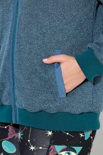 Plus size veliki brojevi Majica dugih rukava s patentnim zatvaračem i kapuljačom za punije