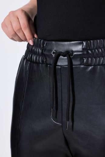 Plus size veliki brojevi Hlače imitacija kože na vezanje za punije