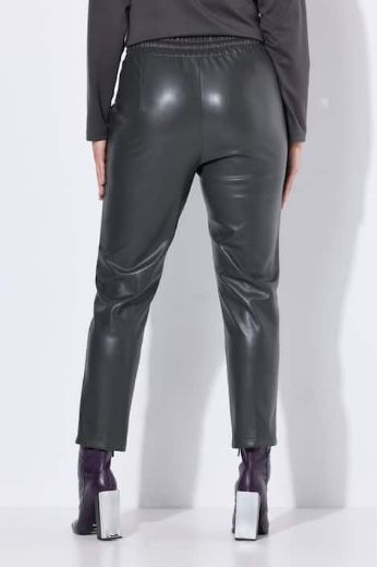 Plus size veliki brojevi Hlače imitacija kože na vezanje za punije