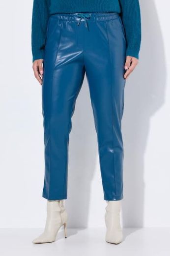 Plus size veliki brojevi Hlače imitacija kože na vezanje za punije