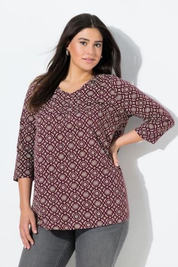Plus size veliki brojevi Majica 3/4 rukava V ovratnik za punije