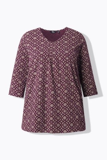 Plus size veliki brojevi Majica 3/4 rukava V ovratnik za punije