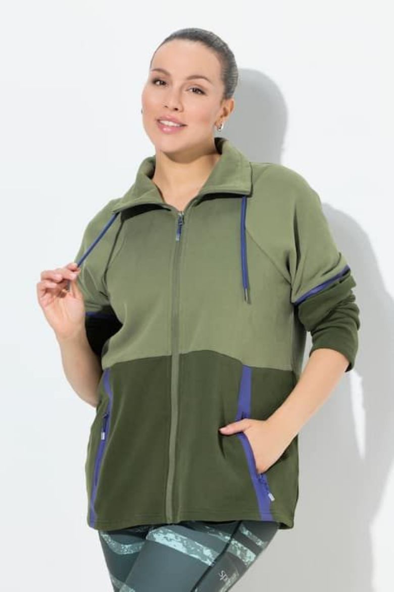 Plus size veliki brojevi Jakna sportska lagana s povišenim ovratnikom za punije