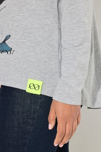Plus size veliki brojevi Majica dugih rukava povišenog ovratnika za punije