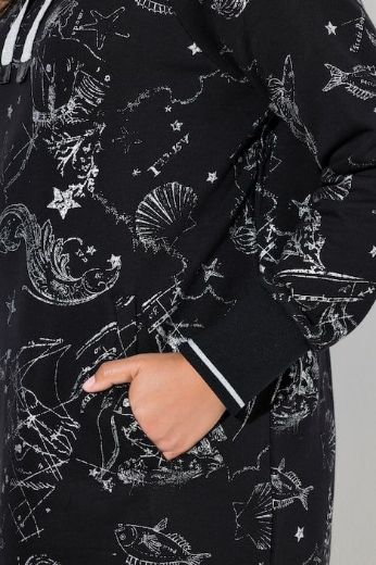 Plus size veliki brojevi Haljina dugih rukava povišenog ovratnika za punije