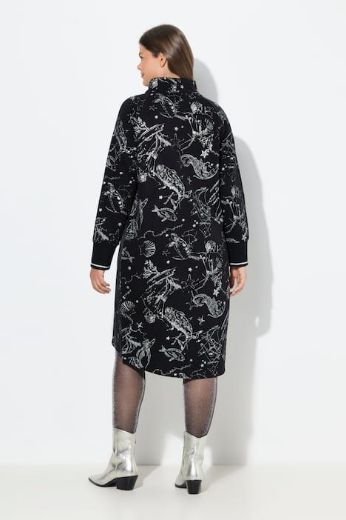 Plus size veliki brojevi Haljina dugih rukava povišenog ovratnika za punije