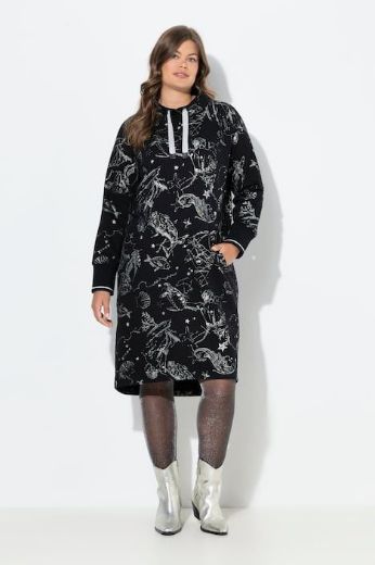 Plus size veliki brojevi Haljina dugih rukava povišenog ovratnika za punije