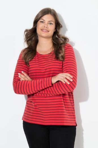 Plus size veliki brojevi Majica dugih rukava na pruge za punije