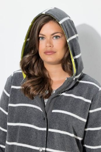 Plus size veliki brojevi Majica dužeg kroja od flisa na kopčanje za punije