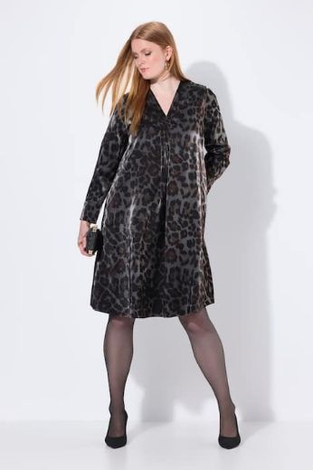 Plus size veliki brojevi Haljina midi dugih rukava za punije