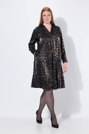 Plus size veliki brojevi Haljina midi dugih rukava za punije