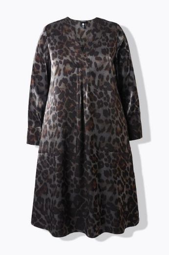 Plus size veliki brojevi Haljina midi dugih rukava za punije