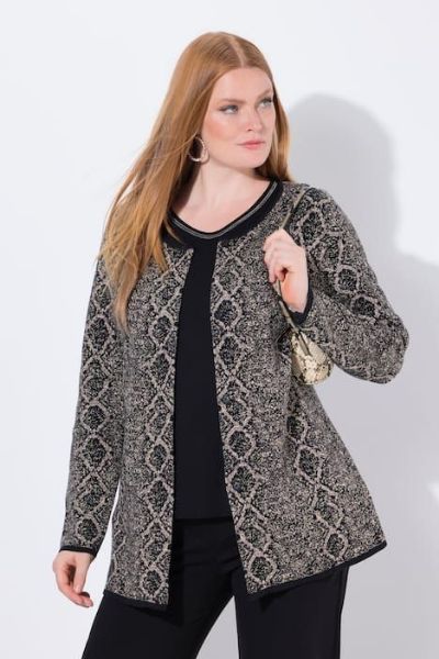 Veliki brojevi Kardigan duhih rukava na kopčanje moda za punije