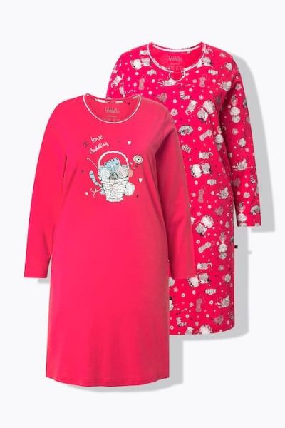 Veliki brojevi Spavaćica dugih rukava 2 komada moda za punije