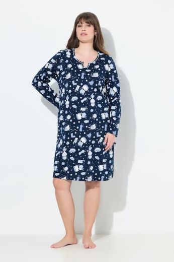 Plus size veliki brojevi Spavaćica dugih rukava 2 komada za punije