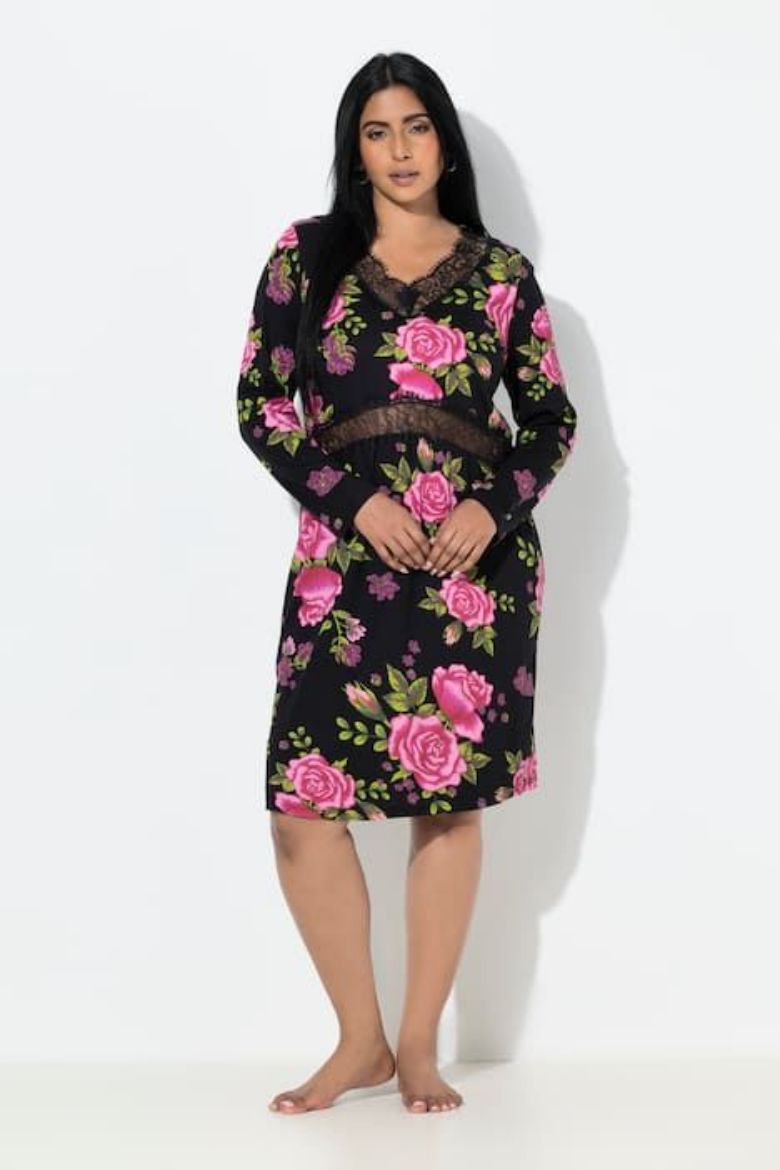 Plus size veliki brojevi Spavaćica dugih rukava za punije
