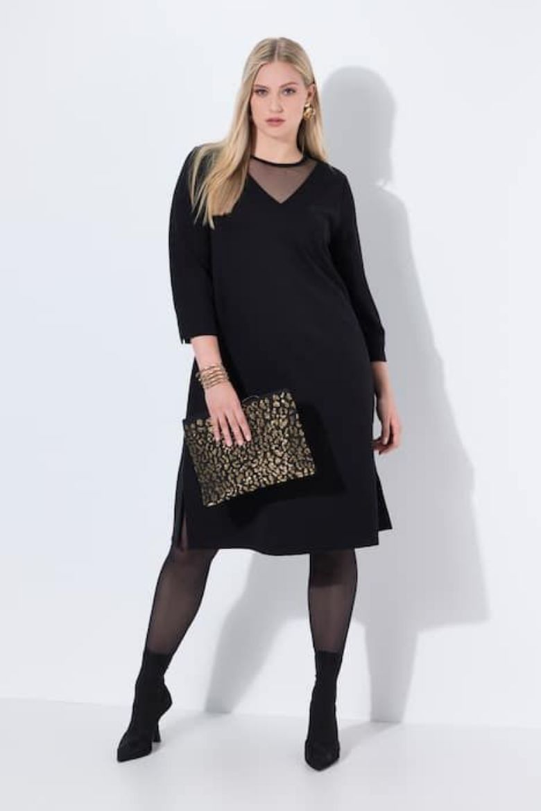 Plus size veliki brojevi Haljina midi 3/4 rukava za punije