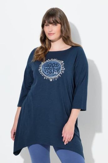 Plus size veliki brojevi Majica 3/4 rukava dužeg A kroja za punije