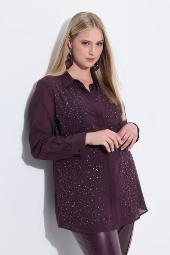 Plus size veliki brojevi Bluza elegantna dugih rukava na skriveno kopčanje za punije