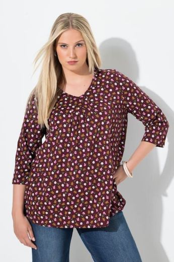 Plus size veliki brojevi Majica 3/4 rukava V ovratnika za punije