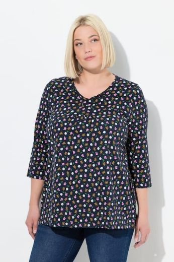 Plus size veliki brojevi Majica 3/4 rukava V ovratnika za punije