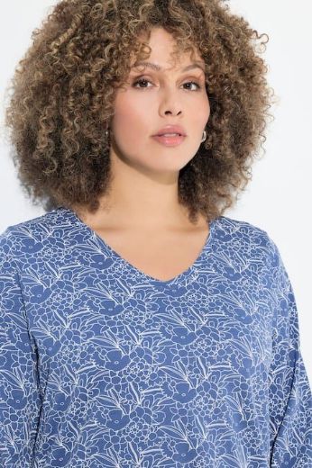 Plus size veliki brojevi Majica dugih rukava V ovratnika za punije