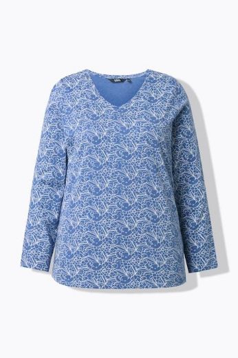 Plus size veliki brojevi Majica dugih rukava V ovratnika za punije