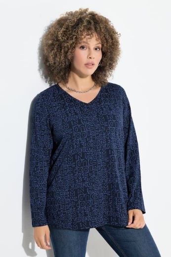 Plus size veliki brojevi Majica dugih rukava V ovratnika za punije