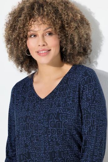 Plus size veliki brojevi Majica dugih rukava V ovratnika za punije