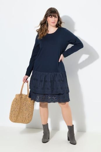 Plus size veliki brojevi Haljina s volanima od čipke za punije