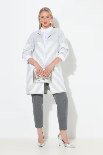 Plus size veliki brojevi Kardigan otvorenog oblika s prugama za punije