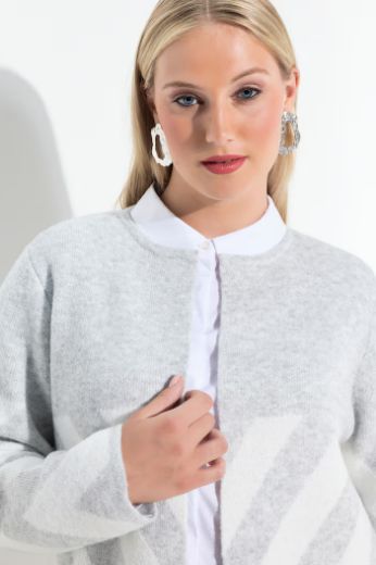 Plus size veliki brojevi Kardigan otvorenog oblika s prugama za punije