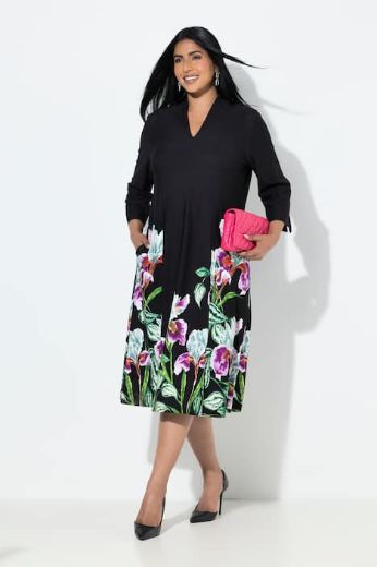 Plus size veliki brojevi Haljina midi 3/4 rukava za punije