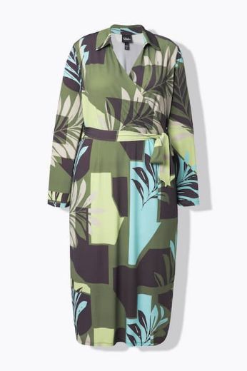 Plus size veliki brojevi Haljina midi dugih rukava za punije