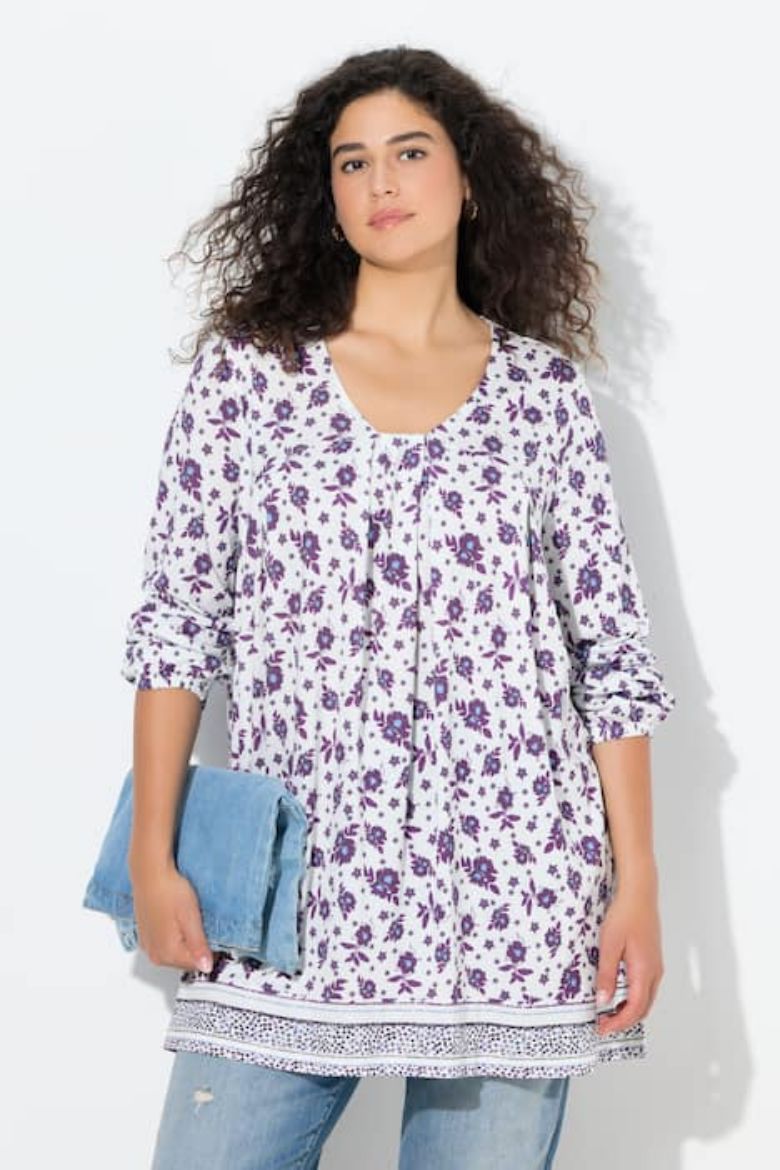 Plus size veliki brojevi Tunika dugih rukava A kroja za punije