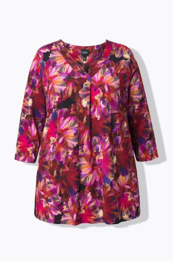 Plus size veliki brojevi Majica 3/4 rukava dužeg A kroja za punije