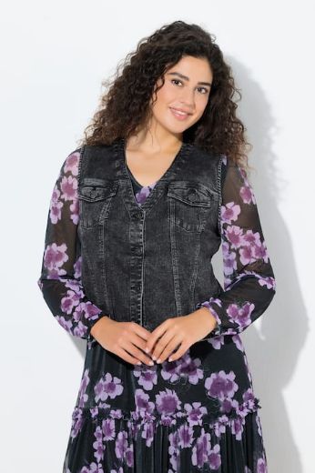 Plus size veliki brojevi Prsluk od trapera za punije