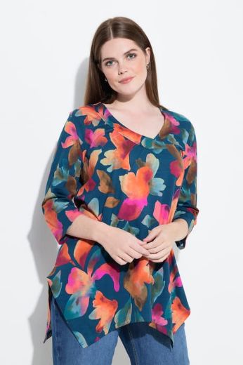 Plus size veliki brojevi Majica 3/4 rukava V ovratnika za punije