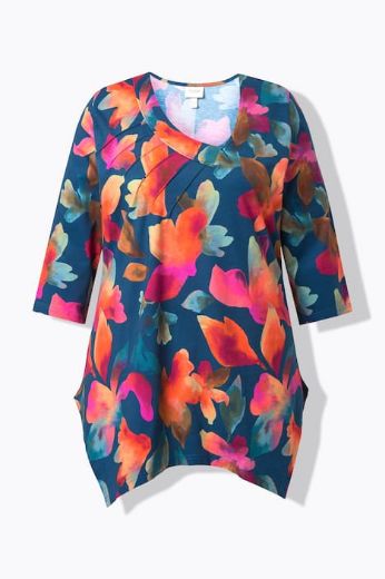 Plus size veliki brojevi Majica 3/4 rukava V ovratnika za punije