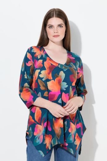 Plus size veliki brojevi Majica 3/4 rukava V ovratnika za punije